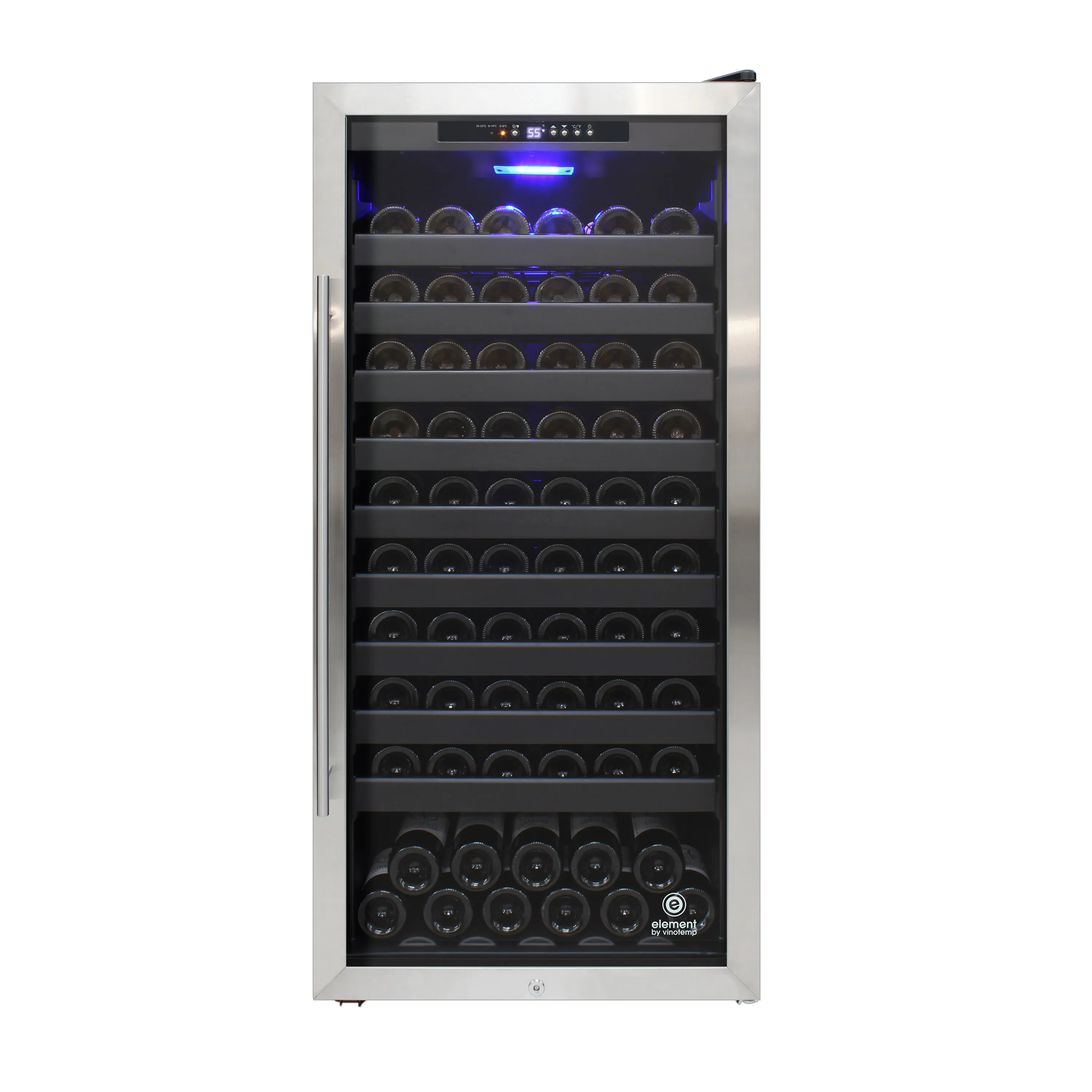 Vinotemp - EL-100SBB. Vinotemp Butler Series Freestanding Single-Zone Wine Cooler. 114 Bottle Capacity. in Stainless Steel