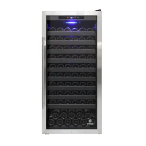 Vinotemp - EL-100SBB. Vinotemp Butler Series Freestanding Single-Zone Wine Cooler. 114 Bottle Capacity. in Stainless Steel