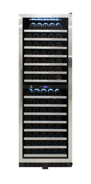 Vinotemp - EL-142SDST. Vinotemp Butler Series Dual-Zone Wine Cooler. 155 Bottle Capacity. in Black
