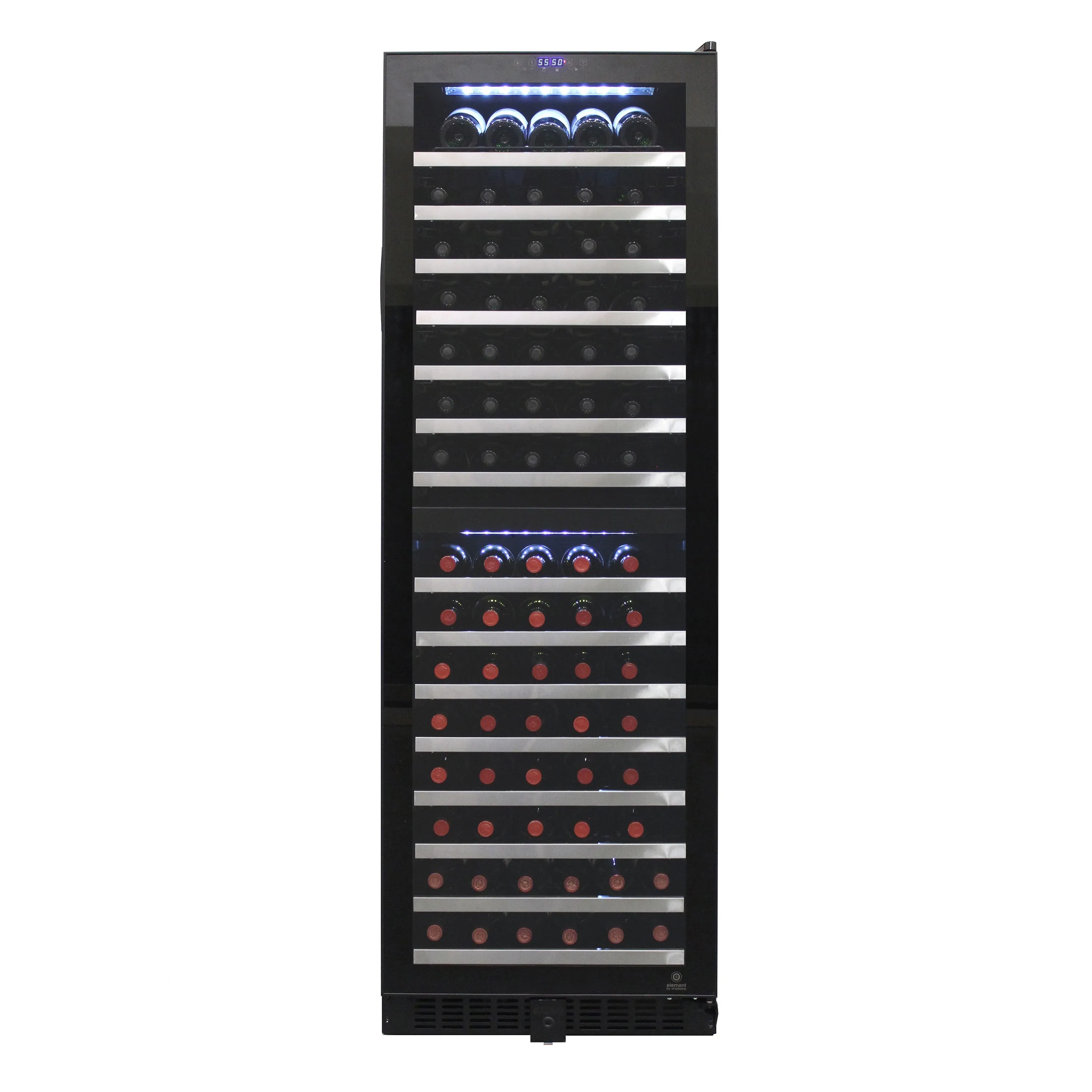 Vinotemp - EL-142TSST. Vinotemp Butler Series Dual-Zone Wine Cooler. 155 Bottle Capacity. in Black