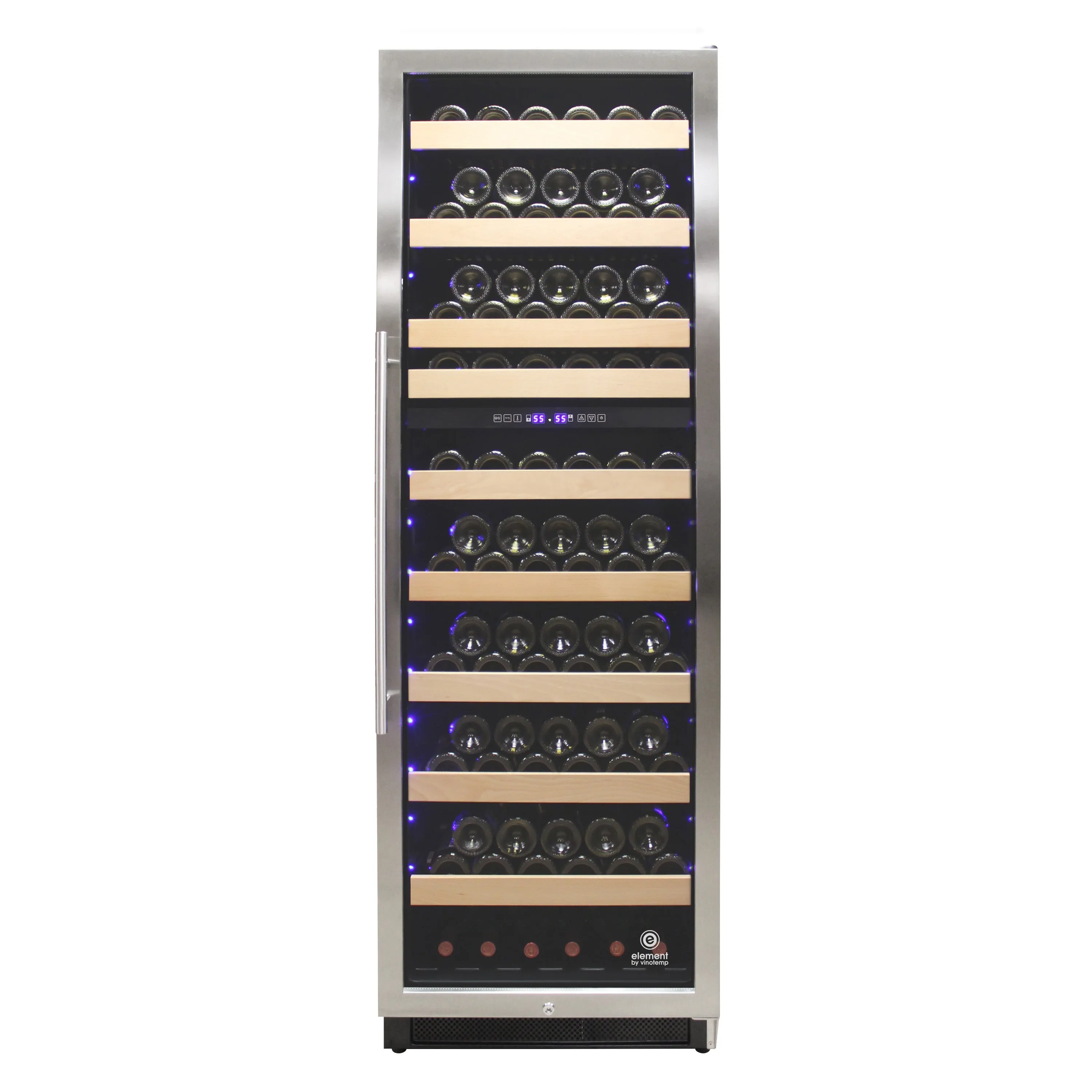 Vinotemp - EL-168WCST. Vinotemp Connoisseur Series 168 Dual-Zone Wine Cooler. 215 Bottle Capacity. in Stainless Steel