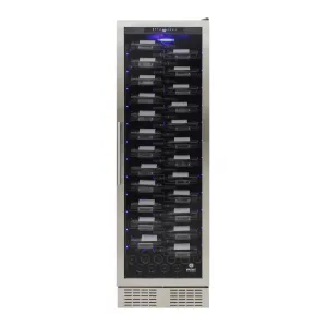 Vinotemp - EL-168ZZ-SSD. Vinotemp Connoisseur Series Single-Zone Wine Cooler with Forward Facing Label Racking. 157 Bottle Capacity. in Stainless Steel