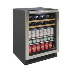 Vinotemp - EL-24THWB. Vinotemp Connoisseur Series Single-Zone 24 Wine and Beverage Cooler with Top Handle. 16 Bottle and 106 12 oz Can Capacity. in Stainless Steel