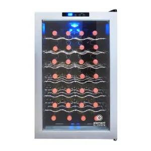 Vinotemp - EL-28SILC. Vinotemp Butler Series Wine Cooler with Touch Screen Controls. 28 Bottle Capacity. in Silver