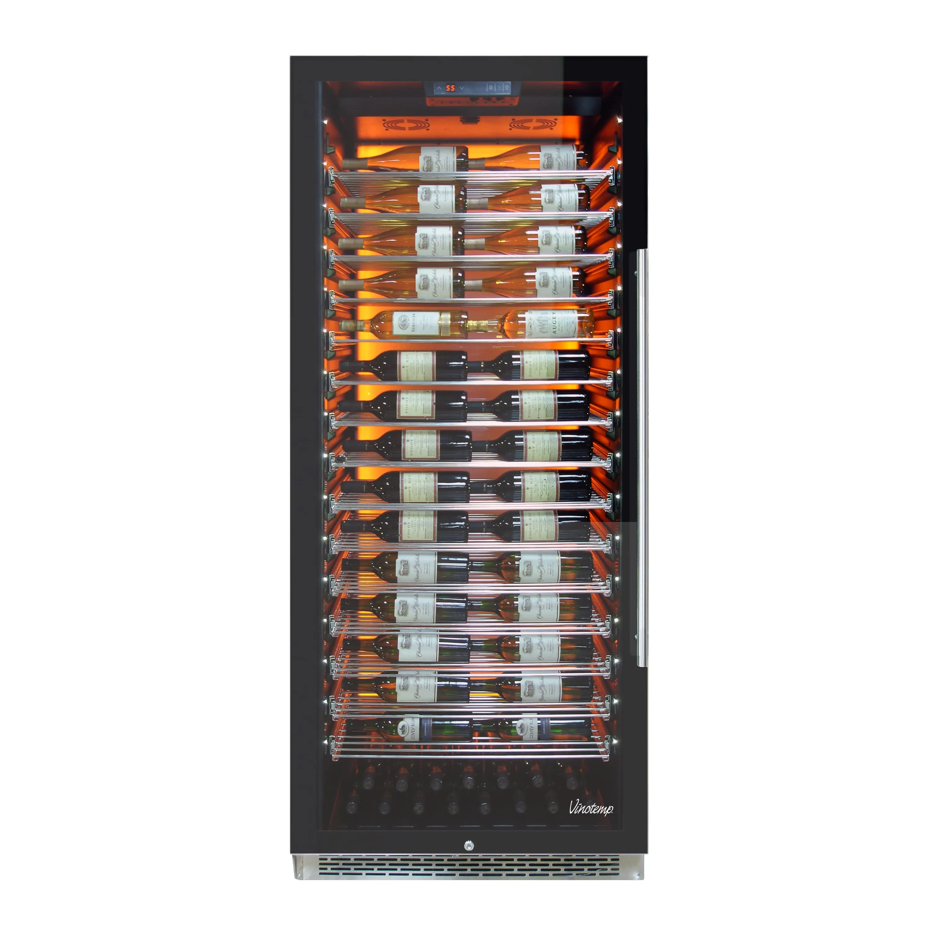 Vinotemp - EL-300COMM-L. Vinotemp Backlit Series Commercial 300 Wine Cooler. Left Hinge. 188 Bottle Capacity. in Black