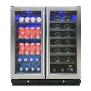 Vinotemp - EL-30SWCB2D. Vinotemp Connoisseur Series Dual-Zone 30 Wine and Beverage Cooler. 33 Bottles and 101 12 oz Can Capacity. in Black