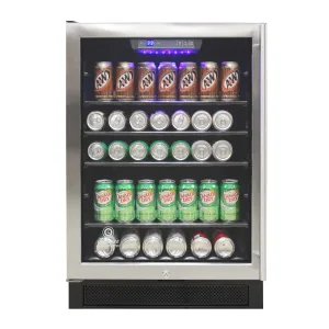 Vinotemp - EL-46WCBC-L. Vinotemp Connoisseur Series 46 Single-Zone Beverage Cooler. Left Hinge. 161 12 oz Can Capacity. in Stainless Steel