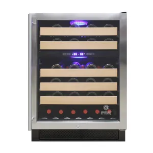 Vinotemp - EL-46WCST. Vinotemp Connoisseur Series 46 Dual-Zone Wine Cooler. Right Hinge. 46 Bottle Capacity. in Stainless Steel