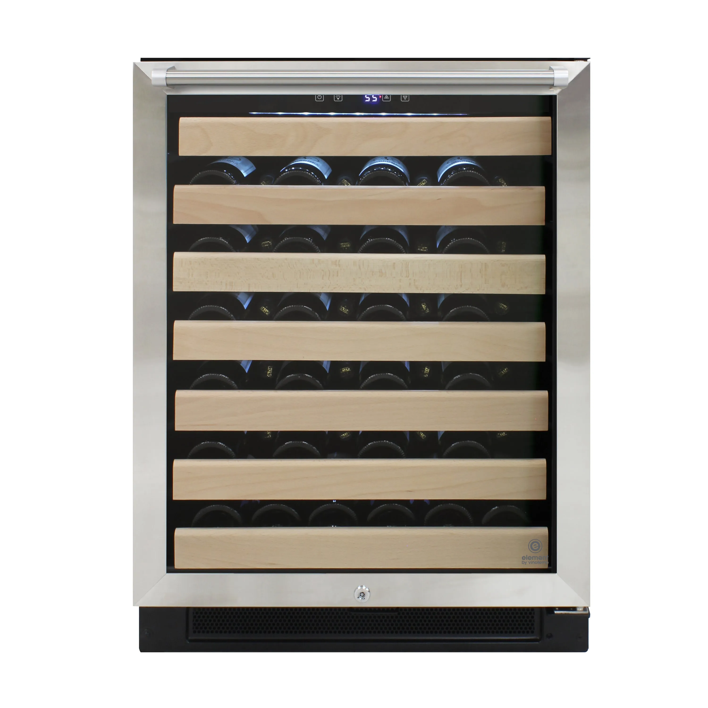 Vinotemp - EL-54SDTH. Vinotemp Connoisseur Series Single-Zone Wine Cooler with Top Pole Handle. 54 Bottle Capacity. in Stainless Steel