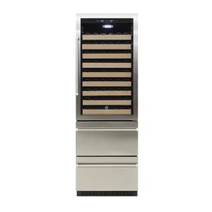 Vinotemp - EL-BWC108-SS. Vinotemp Connoisseur Series Dual-Zone Wine and 2 Drawer Beverage Cooler. 108 Bottles and 100 12 oz Can Capacity. in Stainless Steel