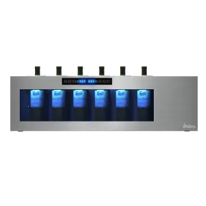 Vinotemp - IL-OW006-2Z. Vinotemp Il Romanzo Series Dual-Zone Open Display Wine Cooler. 6 Bottle Capacity. in Stainless Steel