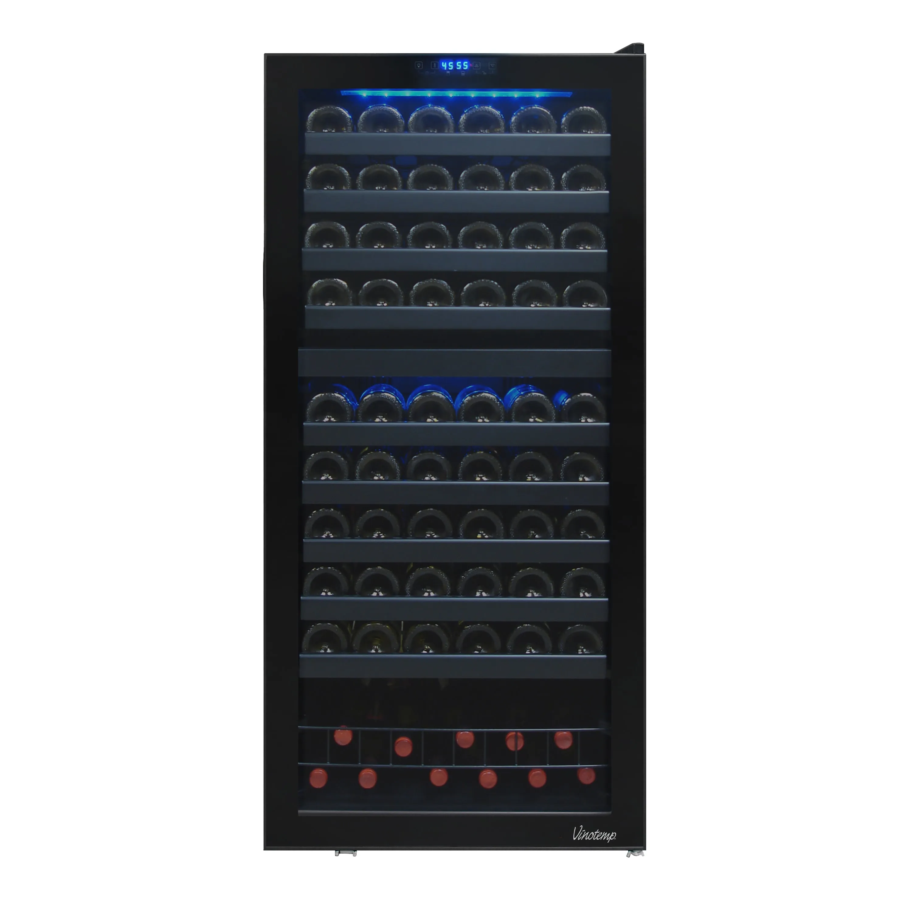Vinotemp - VT-122TS-2Z. Vinotemp Butler Series Dual-Zone Wine Cooler. 110 Bottle Capacity. in Black