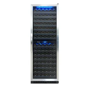 Vinotemp - VT-155SBB. Vinotemp Connoisseur Series Contemporary Dual-Zone Wine Cooler. 155 Bottle Capacity. in Stainless Steel