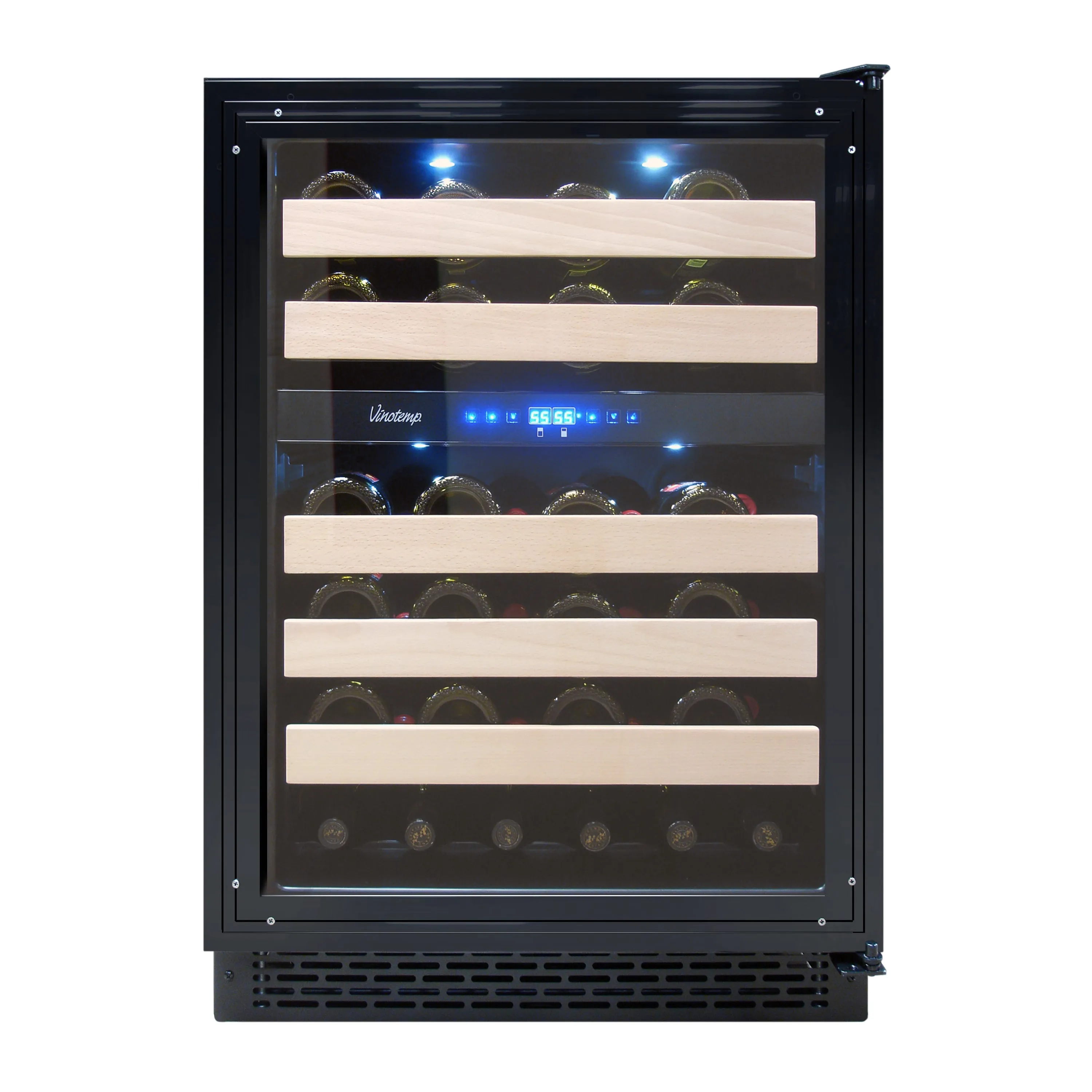 Vinotemp - VT-24PR46. Vinotemp Private Reserve Series Panel Ready Dual-Zone 24 Wine Cooler. 46 Bottle Capacity. in Black