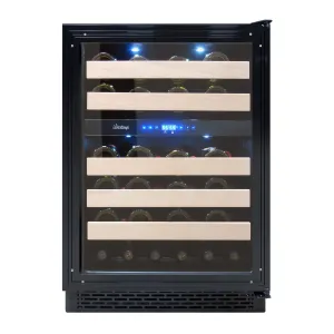 Vinotemp - VT-24PR46. Vinotemp Private Reserve Series Panel Ready Dual-Zone 24 Wine Cooler. 46 Bottle Capacity. in Black