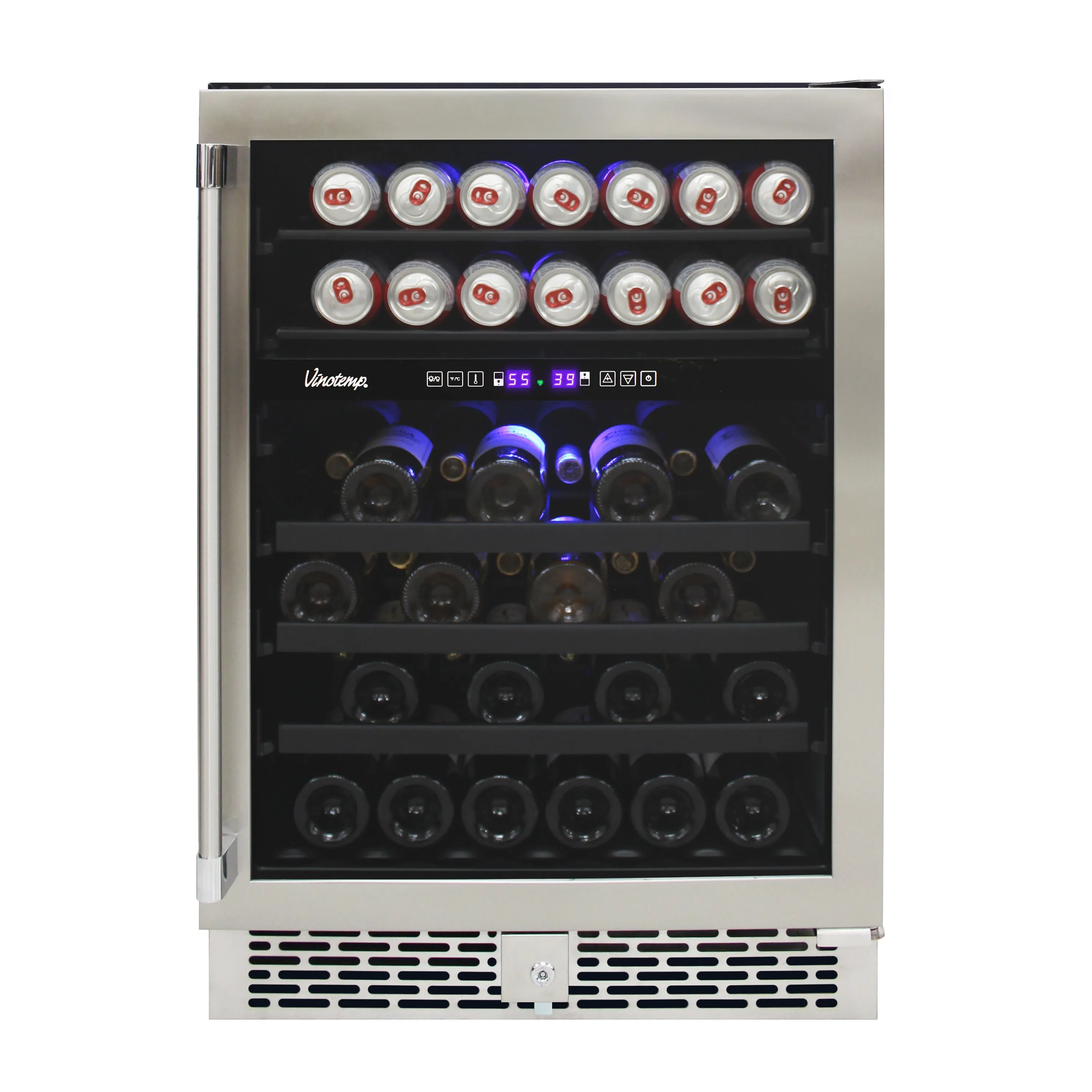 Vinotemp - VT-OUTDR24GD. Vinotemp 24 Outdoor Dual-Zone Wine and Beverage Cooler. 30 Bottle and 84 12 oz Can Capacity. in Stainless Steel
