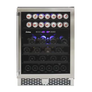 Vinotemp - VT-OUTDR24GD. Vinotemp 24 Outdoor Dual-Zone Wine and Beverage Cooler. 30 Bottle and 84 12 oz Can Capacity. in Stainless Steel