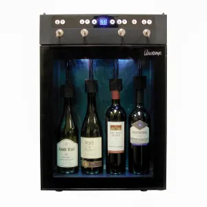 Vinotemp - VT-WINEDISP4. Vinotemp Wine Dispenser with Push Button Controls. 4 Bottle Capacity. in Black